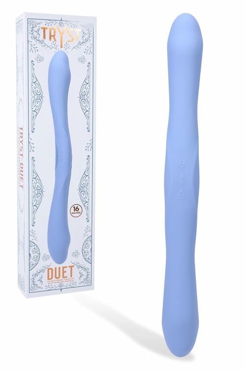 Tryst Duet 16″ Remote Controlled Double Ended Vibrating Dildo Dildos Periwinkle