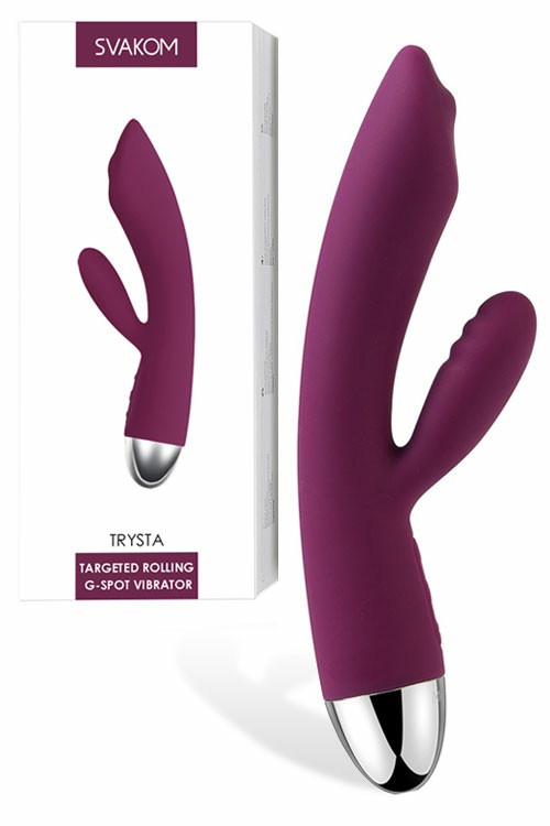 Trysta 7.5″ G Spot Rabbit Vibrator With Rolling Tip Rabbit Vibrators Violet