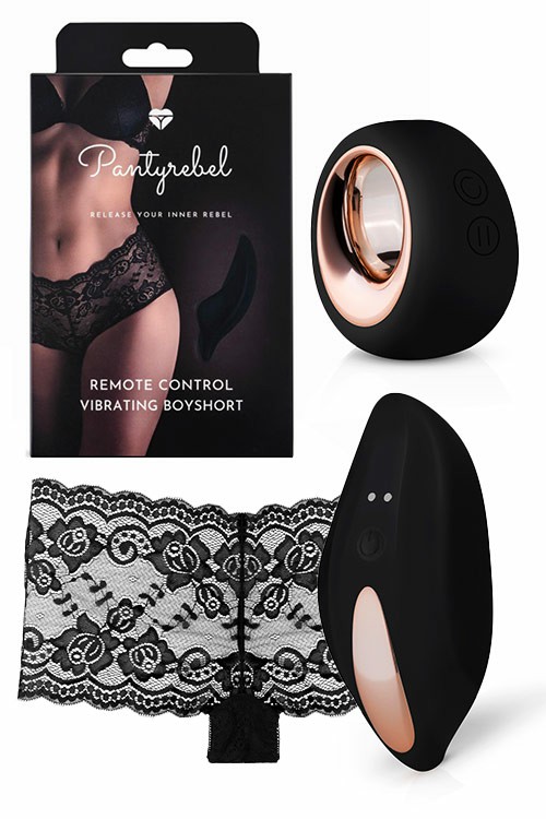 Vibrating Boyshort With Remote Control Vibrating Panties Black/Rose Gold