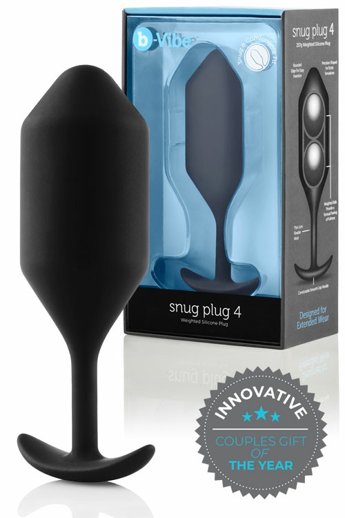 Weighted Silicone 5.2″ Snug Butt Plug 4 (257G) Anal Toys Black