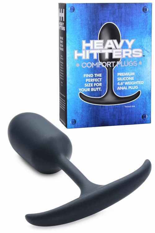 4.6″ Premium Silicone Weighted Butt Plug Anal Toys Black