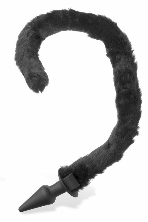 4″ Long Cat Tail Butt Plug Anal Toys Black