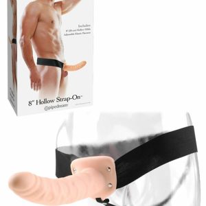 8″ Hollow Strap On Dildos Black