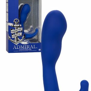 Admiral Advanced 4″ Vibrating Curved Anal Probe Prostate Massagers Blue