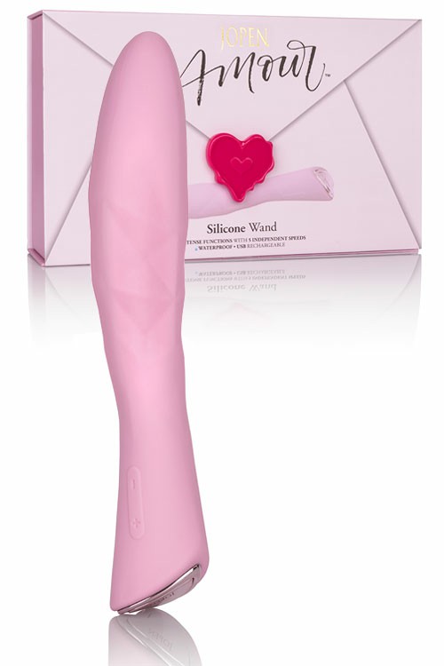 Amour Rechargeable Silicone 8″ Wand Vibrator Classic Vibrators Pink