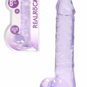 Crystal Clear 8.3″ Suction Cup Realistic Dildo Dildos Purple