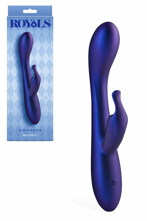 Empress 8.3″ Rabbit Vibrator With Clitoral Stimulator Rabbit Vibrators Blue