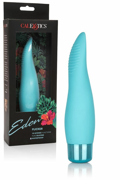 Flicker 6.25″ Silicone Clitoral Vibrator Clitoral Vibrators Teal