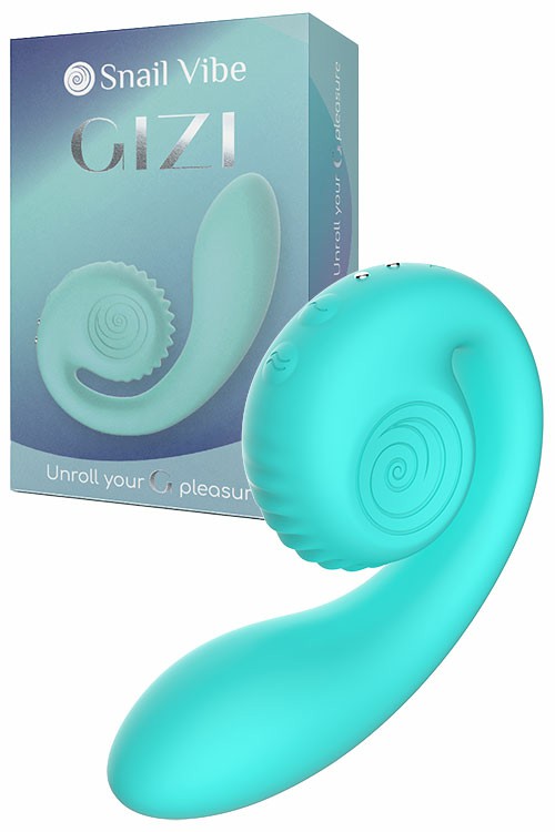 Gizi 10.6″ Rolling Rabbit Vibrator Rabbit Vibrators Light Blue