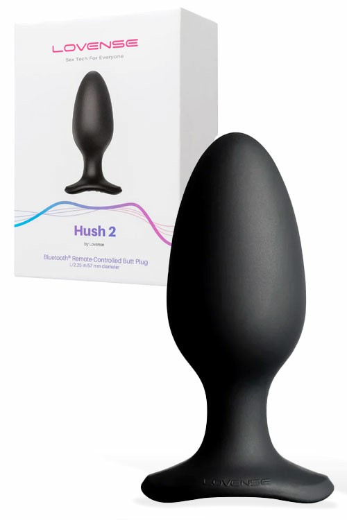 Hush 2 App Controlled 5.9″ Large Vibrating Butt Plug Anal Toys Black