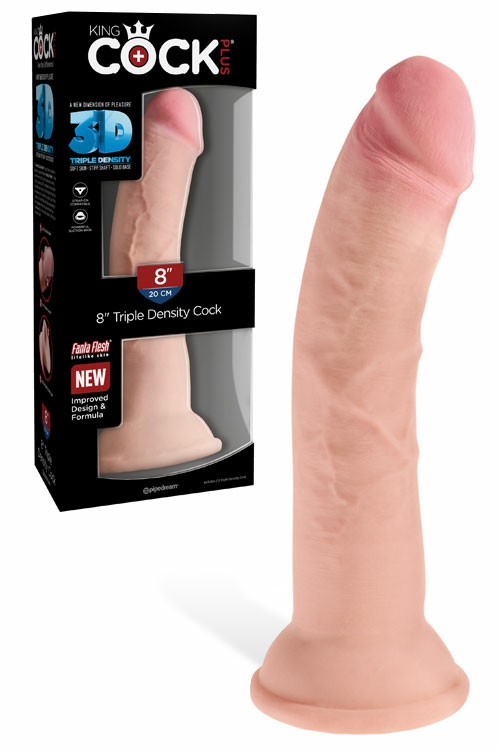 King Cock Triple Density 8″ Dildo Dildos Flesh