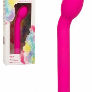 Liquid Silicone Tulip 6.25″ G Spot Vibrator G-Spot Vibrators Pink