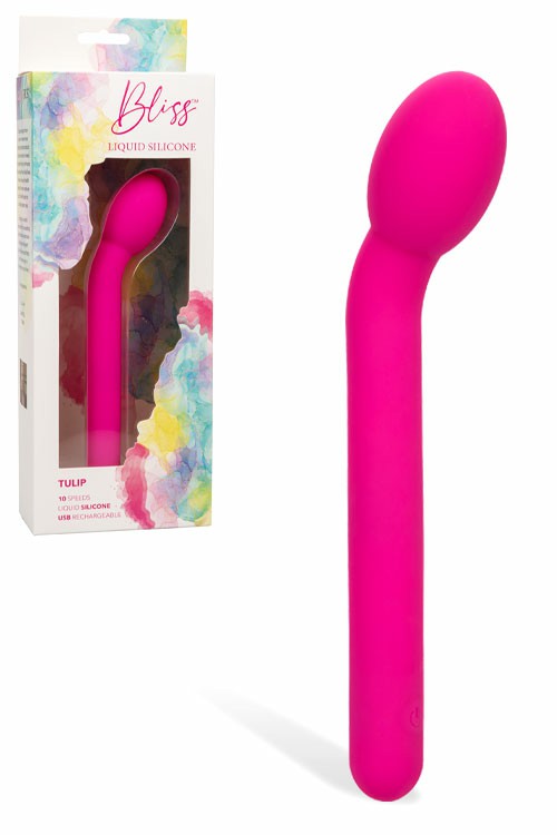 Liquid Silicone Tulip 6.25″ G Spot Vibrator G-Spot Vibrators Pink