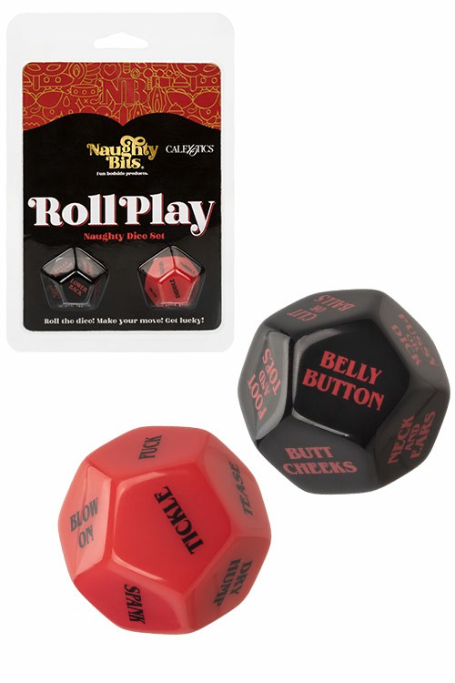 Naughty Bits Roll Play Naughty Dice Set (2 Pce) Couples Toys Red/Black