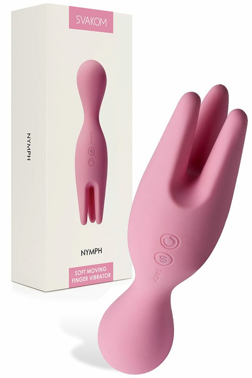 Nymph 6.1″ Flexible Couples Vibrator With Grabbing Fingers G-Spot Vibrators Pink