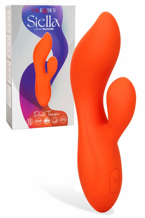 Stella 6.5″ Liquid Silicone Rabbit Vibrator Rabbit Vibrators Orange