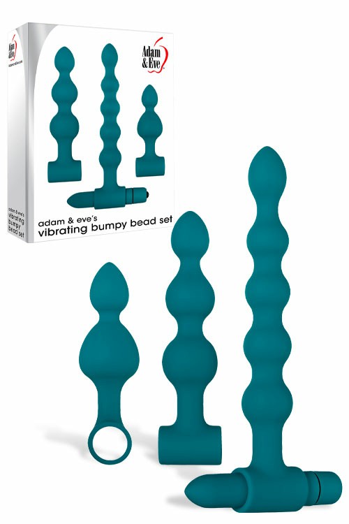 Vibrating Bumpy Anal Bead Set (4 Pce) Anal Balls & Beads Teal